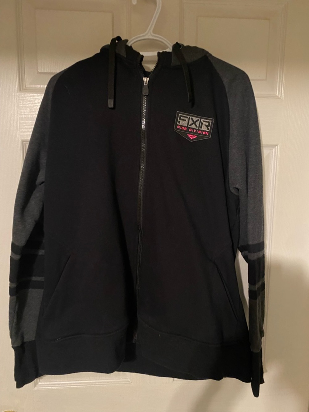 FXR  Black & Gray Zip-Up Hoodie with Logo